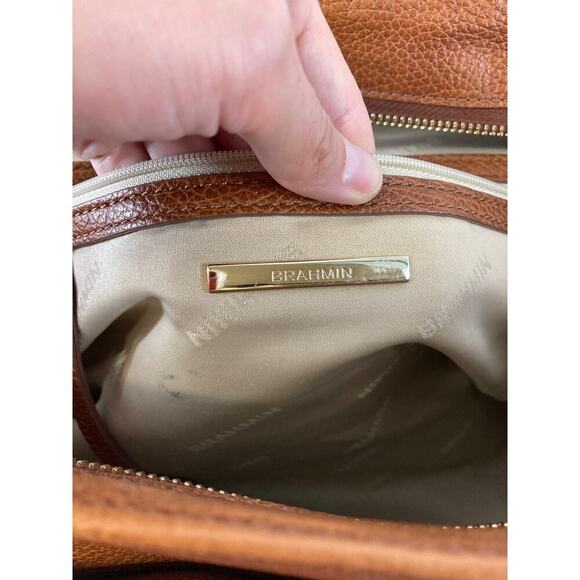 BRAHMIN, LARGE BROWN PEBBLED LEATHER HANDBAG - Picture 16 of 16